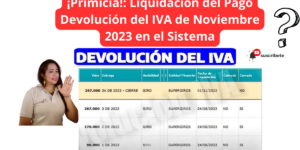 ¡Primicia!: Liquidación del Pago Devolución del IVA de Noviembre 2023 en el Sistema Ciclo 4