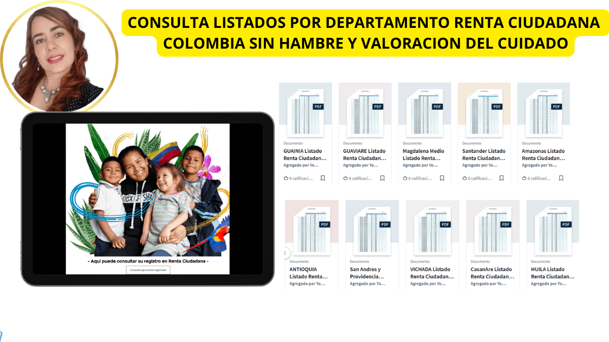 CONSULTA LISTADOS POR DEPARTAMENTO RENTA CIUDADANA COLOMBIA SIN HAMBRE Y VALORACION DEL CUIDADO youtube