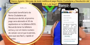 Banco Agrario: Notificaciones de Pago de Renta Ciudadana y Devolución del IVA por Mensaje de Texto