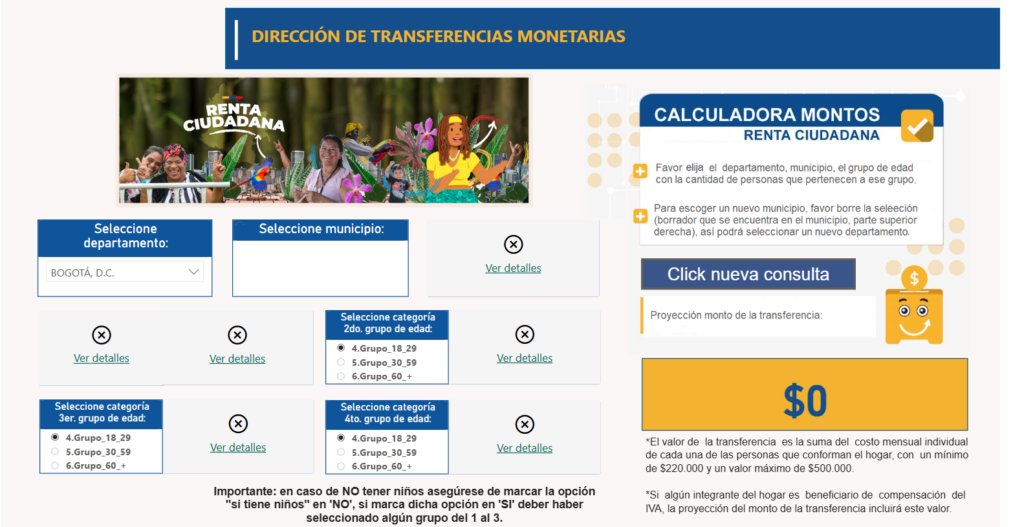 Calculadora Renta Ciudadana