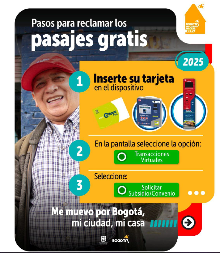 pasos para reclamar pasajes gratis transmilenio 2025